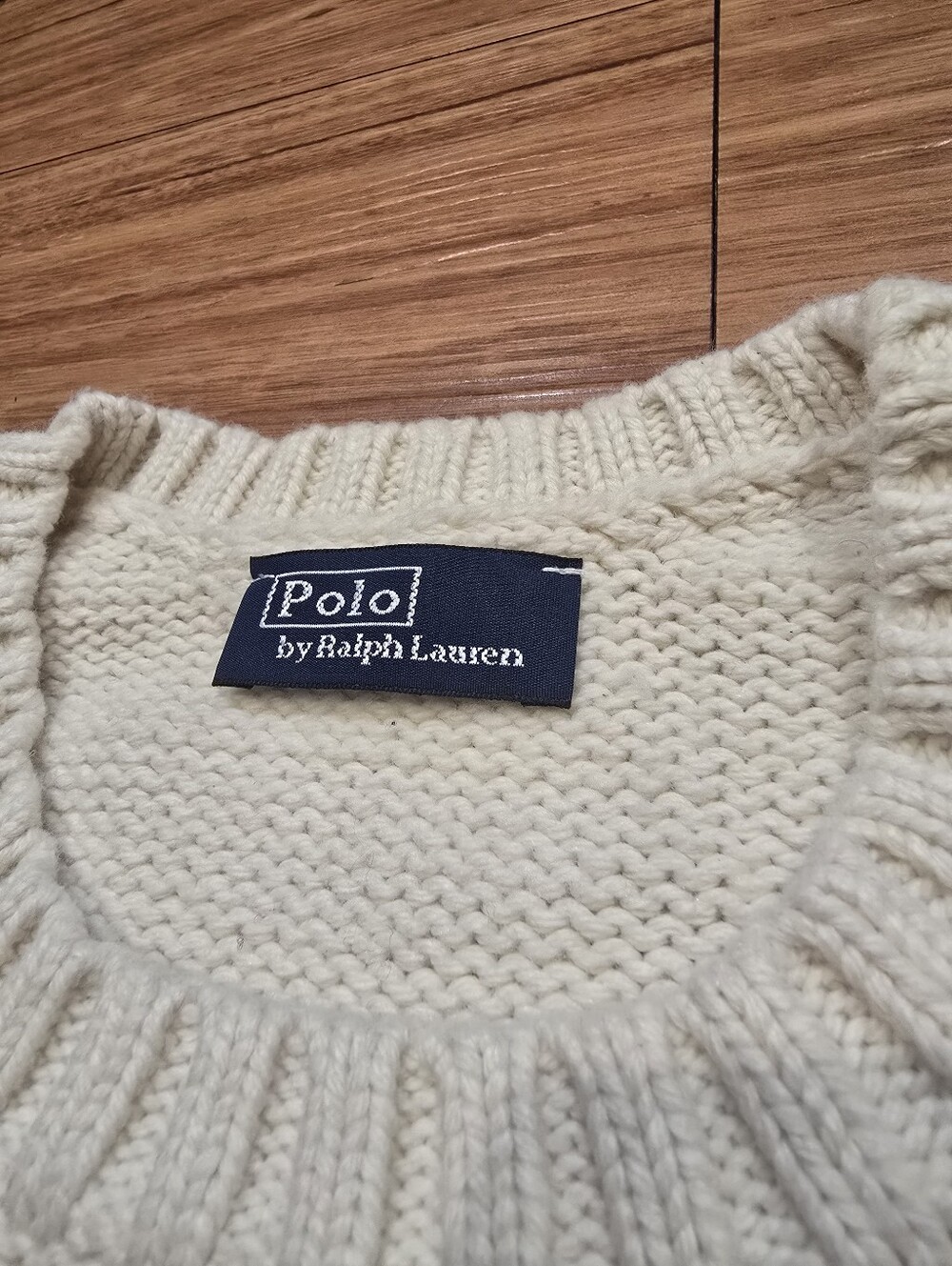 🇺🇸 Polo Ralph Lauren Cream Knit Sweater with American Flag Small RTR - Picture 12 of 12